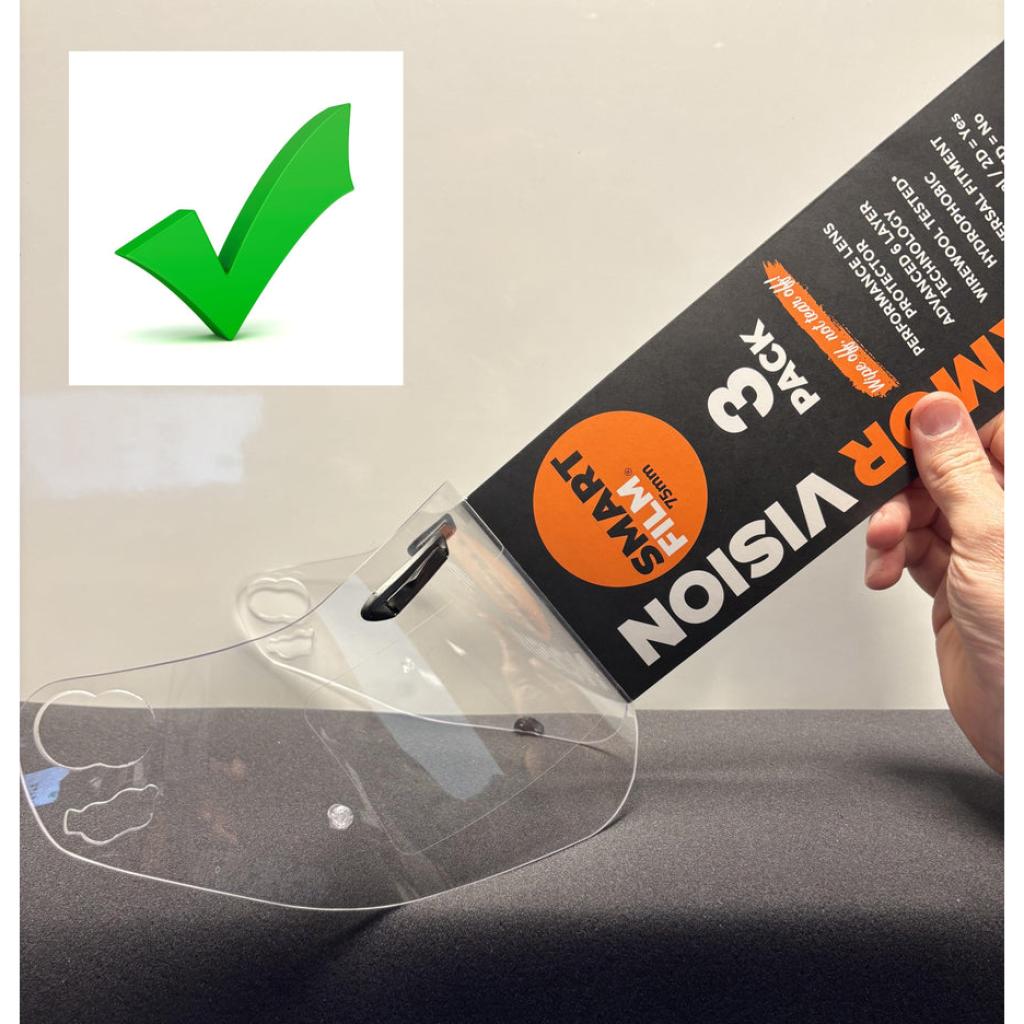 Armor Vision SMART FILM Lens Protector 75mm 3 - pk for Cylindrical Street Visors - MojoMotoSport.com