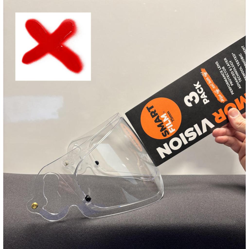 Armor Vision SMART FILM Lens Protector 75mm 3 - pk for Cylindrical Street Visors - MojoMotoSport.com