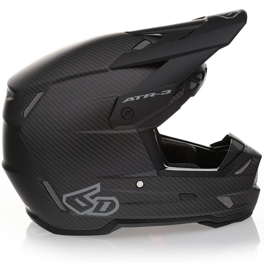 6D ATR-3 Solid Carbon Composite Moto Helmet