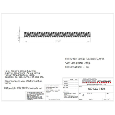 BBR HD Fork Springs KLX140G | 650 - KLX - 1505 - MojoMotoSport.com