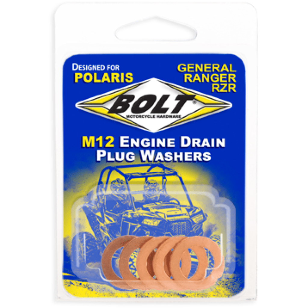 Bolt Engine Drain Plug Wshr M12X20 Copper 5Pk | RZR - CPR12 - MojoMotoSport.com
