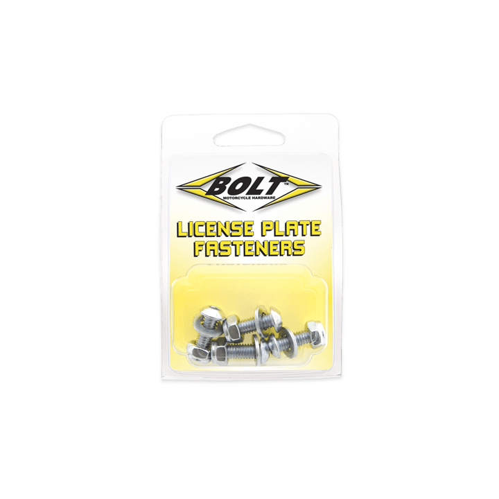 Bolt License Plate Bolts/Nuts Zinc Plated Steel 4/Pk | 2007 - LPF - MojoMotoSport.com