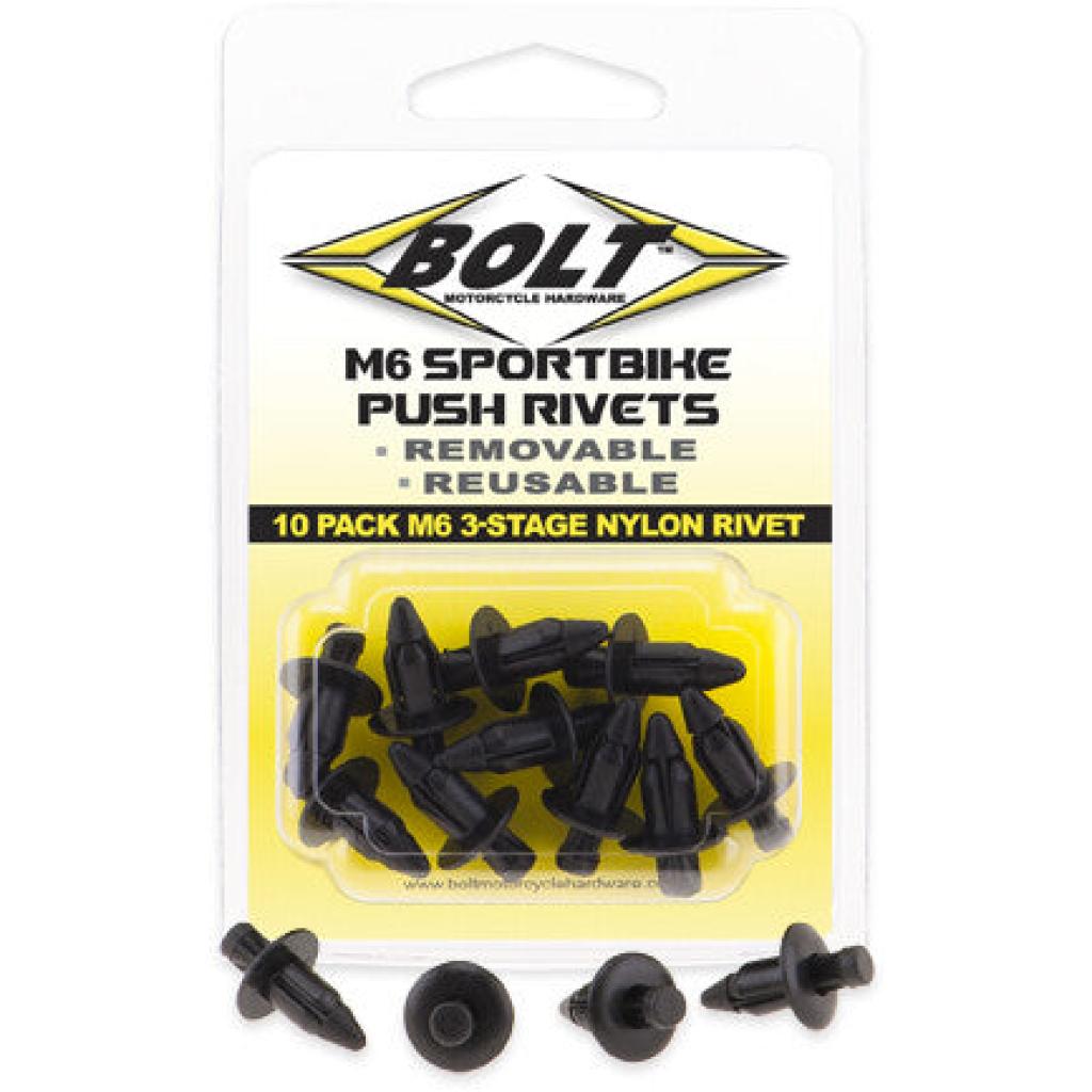Bolt M6 Three Stage Push Rivet Kit 10/Pk | 2005 - 6SRIV - MojoMotoSport.com