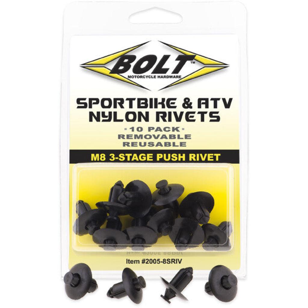 Bolt M8 Three Stage Push Rivet Kit 10/Pk | 2005 - 8SRIV - MojoMotoSport.com