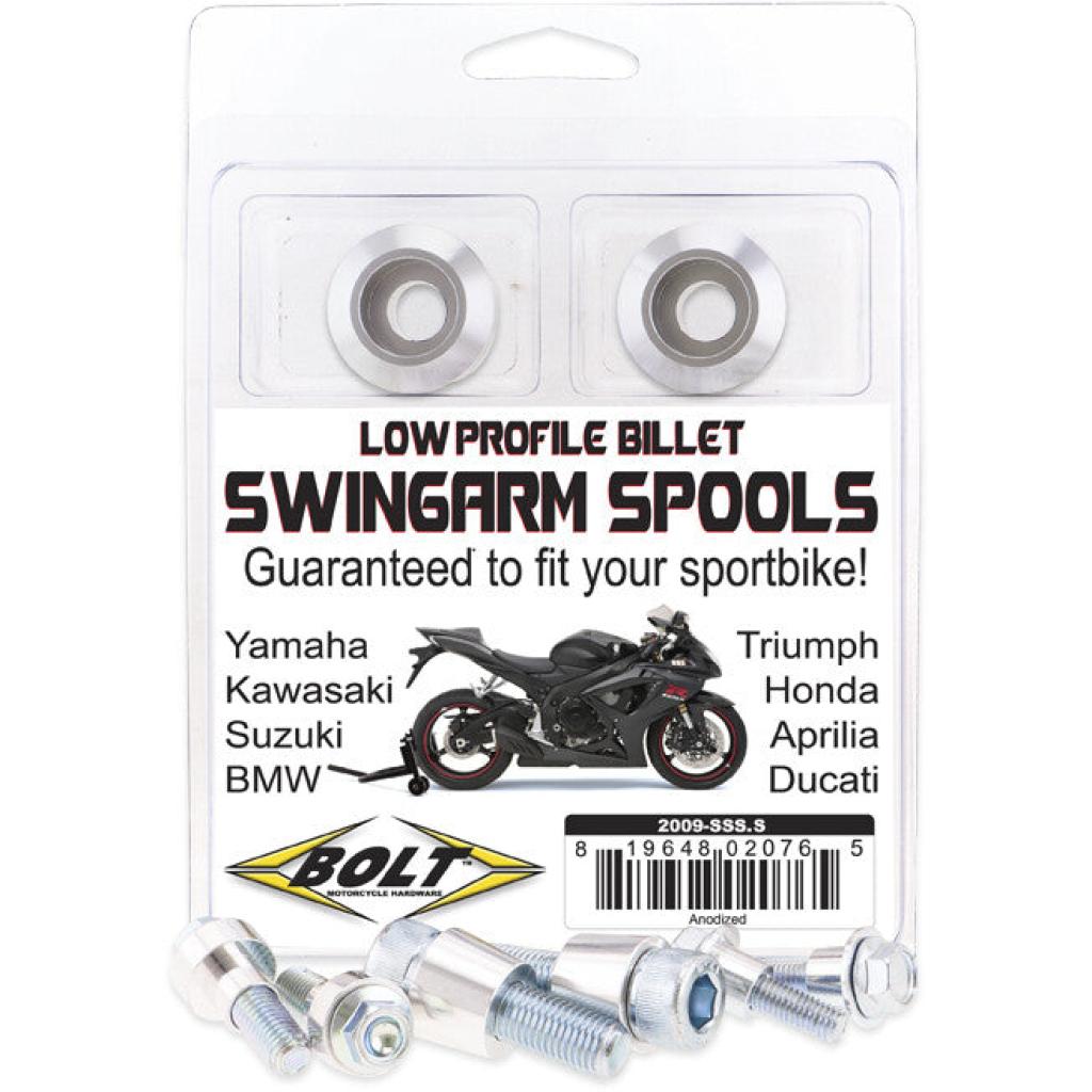 Bolt Swingarm Spools Silver | 2009 - SSS.S - MojoMotoSport.com