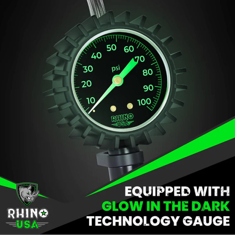 Rhino USA 100 Psi Analog Tire Inflator Gauge