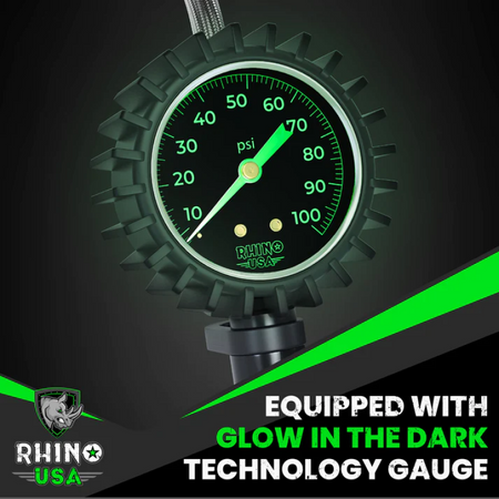 Rhino USA 100 Psi Analog Tire Inflator Gauge