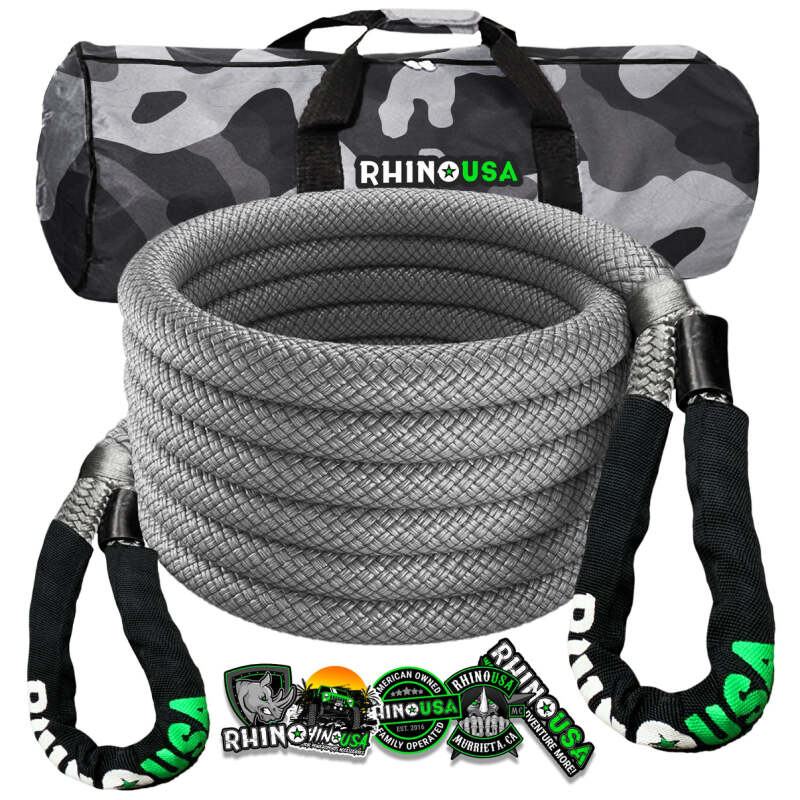 Rhino USA Kinetic Energy Recovery Rope (7/8In X 20Ft) Gray
