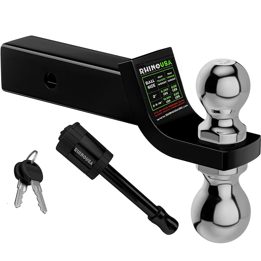 Rhino USA 2" Dual Ball Hitch | TO-HTDUAL-BLK