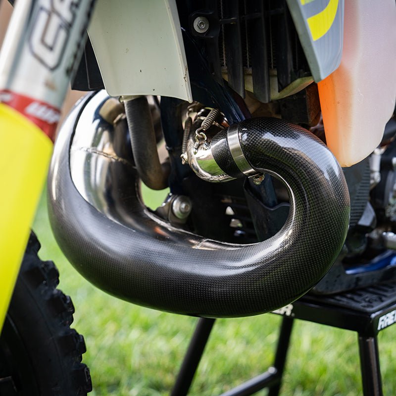 E - Line Carbon Fiber Pipe Guard 2023 - UP KTM/HUS/GAS 250/300 w/ Pro Circuit Pipe 0852325 | MPG25024PC - MojoMotoSport.com