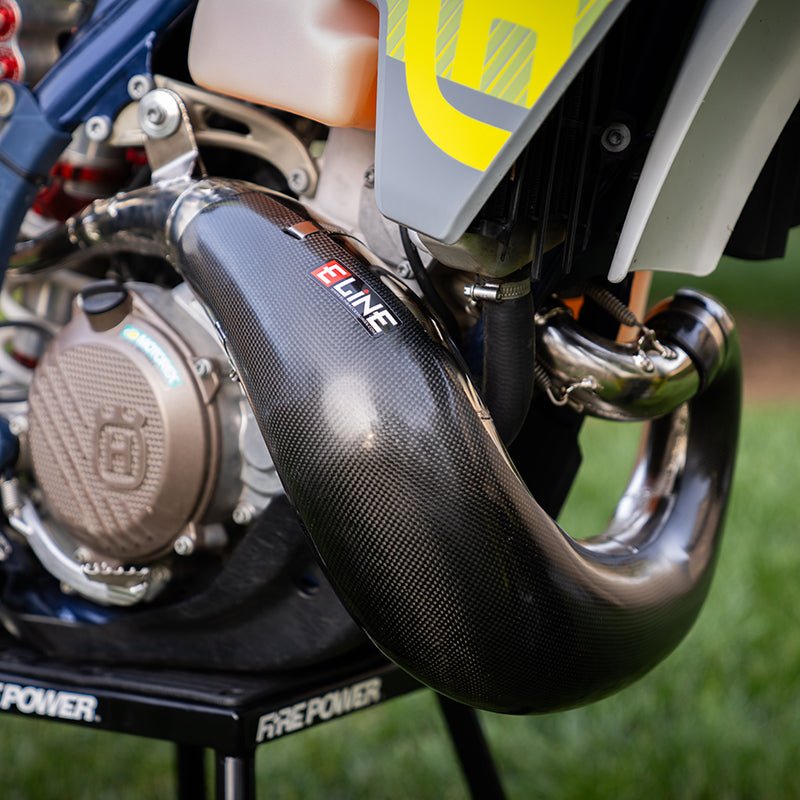 E - Line Carbon Fiber Pipe Guard 2023 - UP KTM/HUS/GAS 250/300 w/ Pro Circuit Pipe 0852325 | MPG25024PC - MojoMotoSport.com