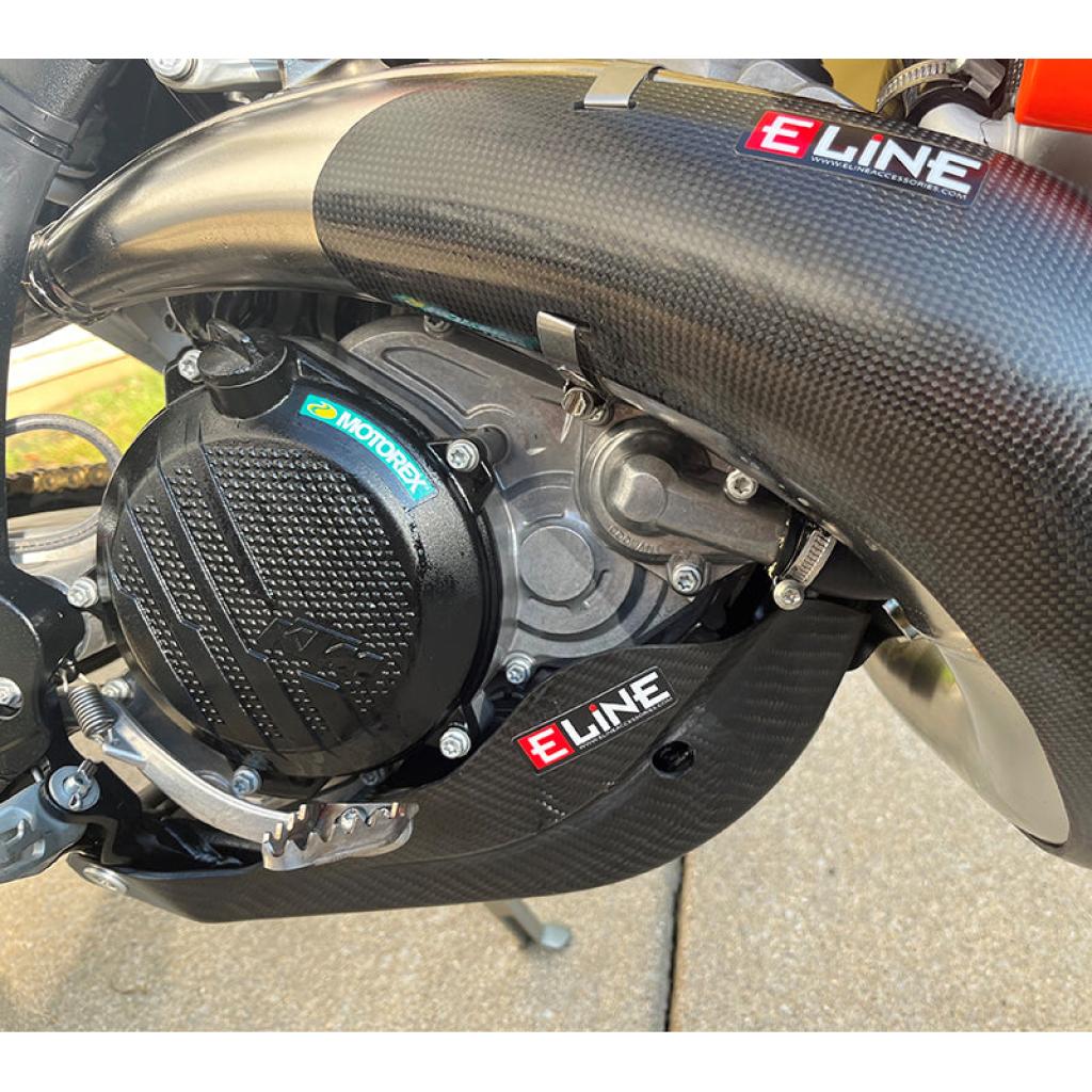 E - Line Carbon Fiber Skid Plate 2023 - UP KTM/HUS/GAS 250/300 | MSP30023 - MojoMotoSport.com