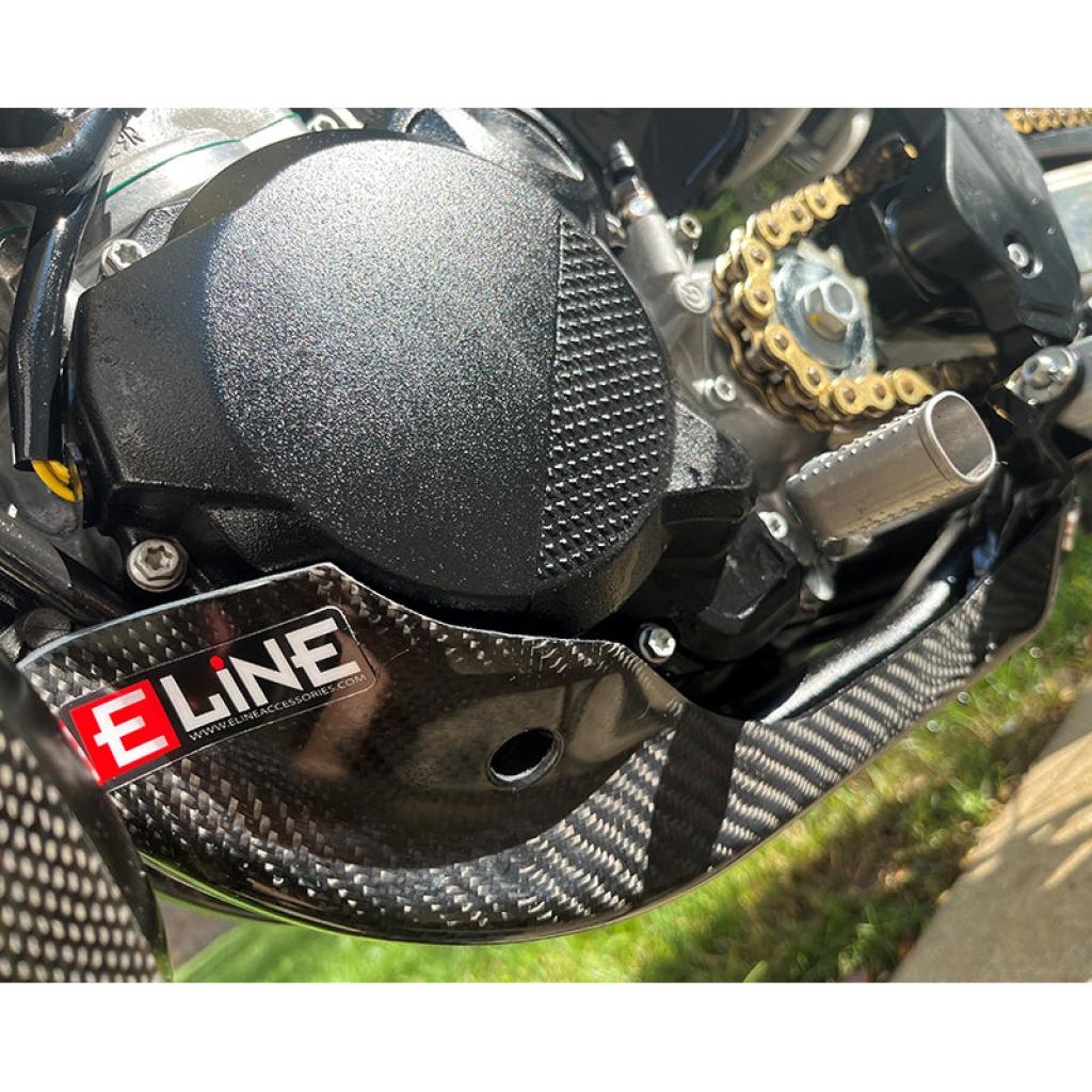 E - Line Carbon Fiber Skid Plate 2023 - UP KTM/HUS/GAS 250/300 | MSP30023 - MojoMotoSport.com