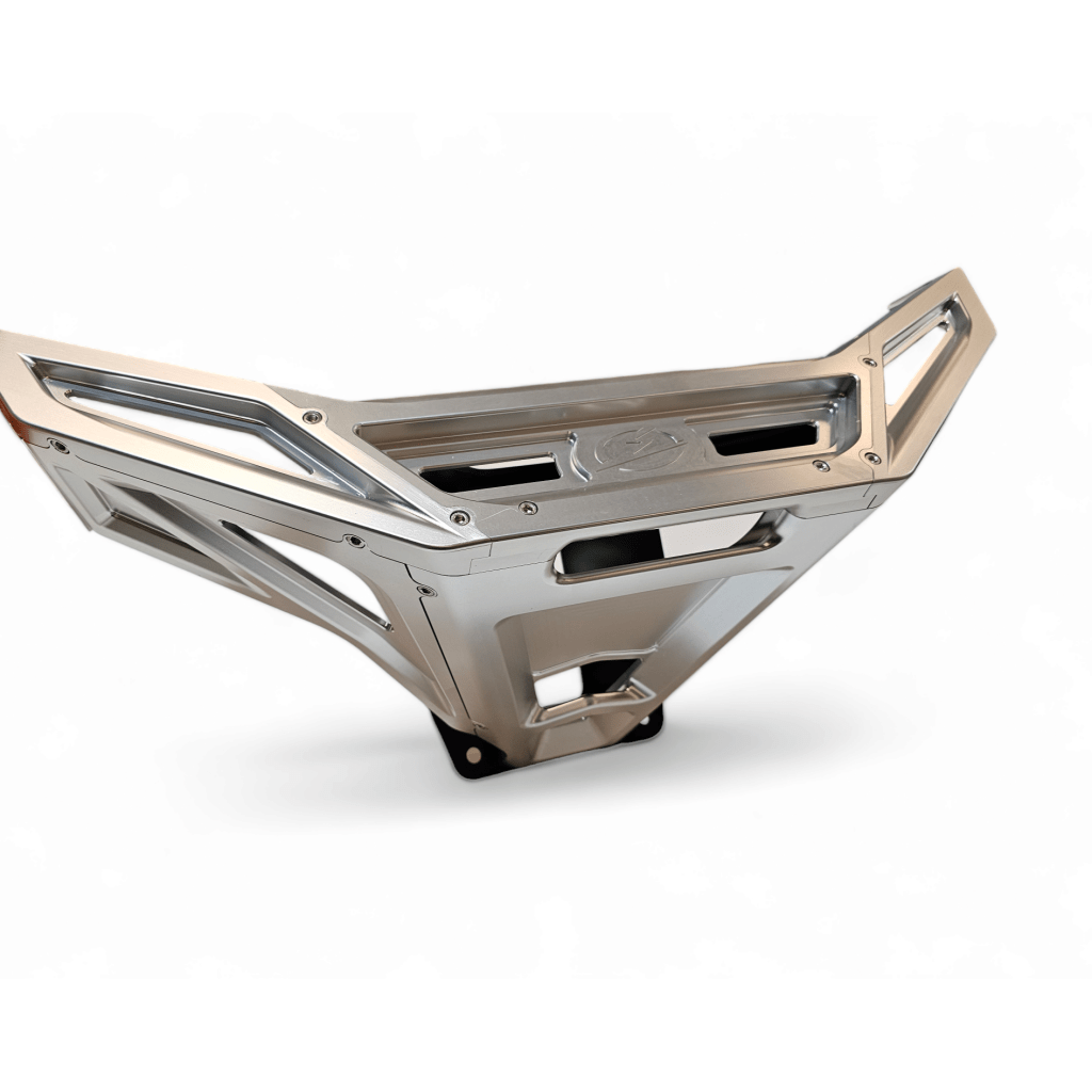 Elektric Offroad 2022 - 2024 Polaris RZR Pro R/ Turbo R Machined Billet Front Winch Bumper (Clear Hard Anodize) - MojoMotoSport.com
