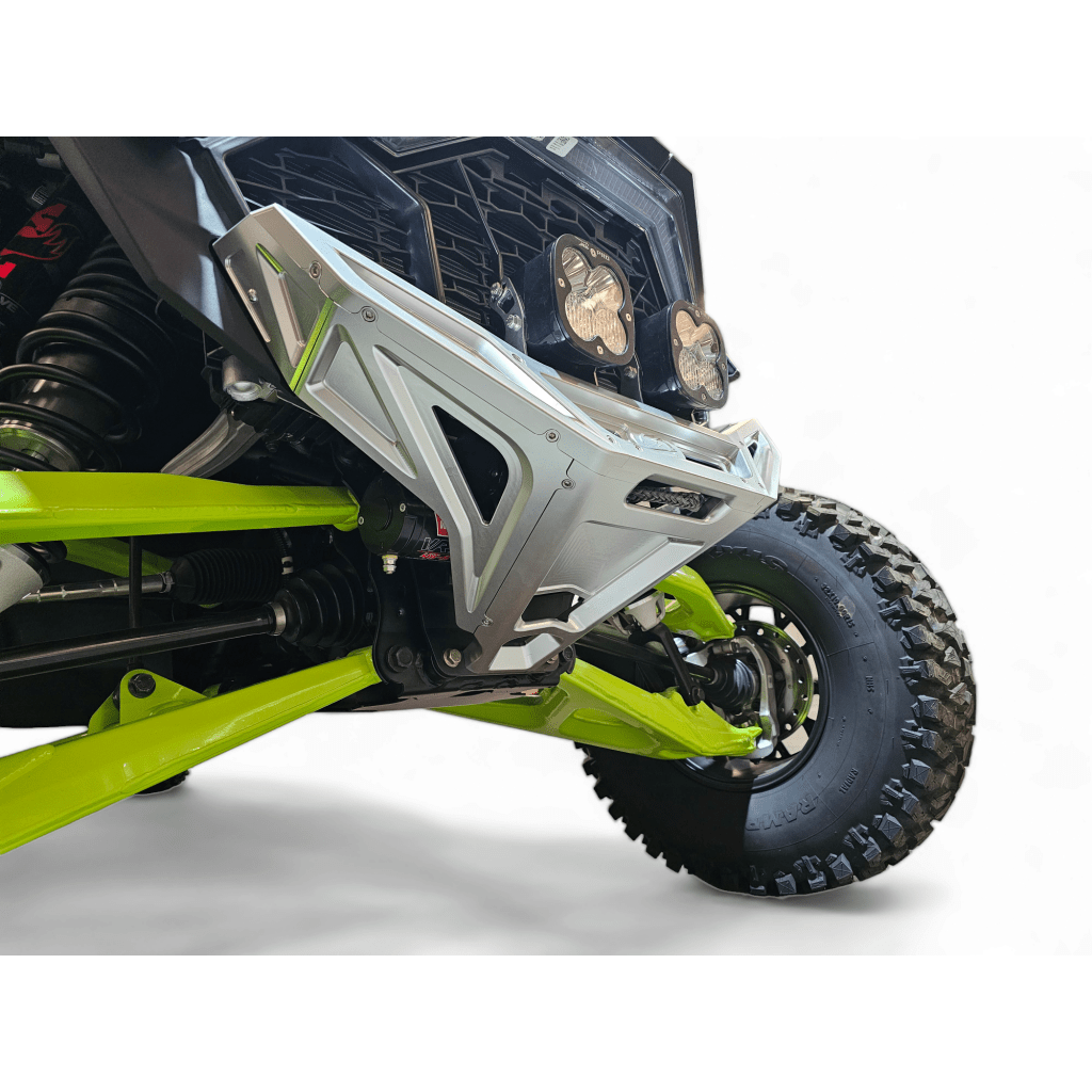 Elektric Offroad 2022 - 2024 Polaris RZR Pro R/ Turbo R Machined Billet Front Winch Bumper (Clear Hard Anodize) - MojoMotoSport.com