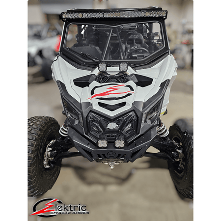 Elektric Offroad EOD 2017 to Current Can Am X3 Maverick Upper Shock Mount Brace with adjustable light mount bracket with Black finish - MojoMotoSport.com