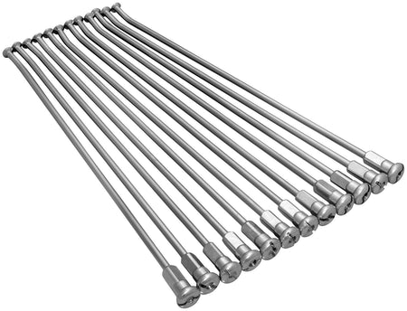Excel rear wheel spoke set with polished stainless steel spokes and spline-drive nipples