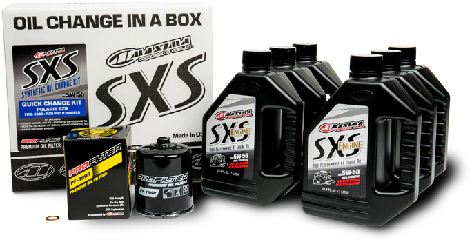 Maxima SXS Quick Oil Change Kit 5W-50 w/ Black Oil Filter | 90-229013