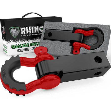 Rhino USA Shackle Hitch Receiver W/ D-Ring (Black)