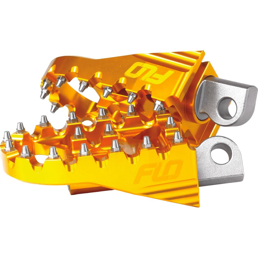 FLO Moto Style Footpeg Set Gold 2"X3.125" | FPEG - 800GLD - MojoMotoSport.com