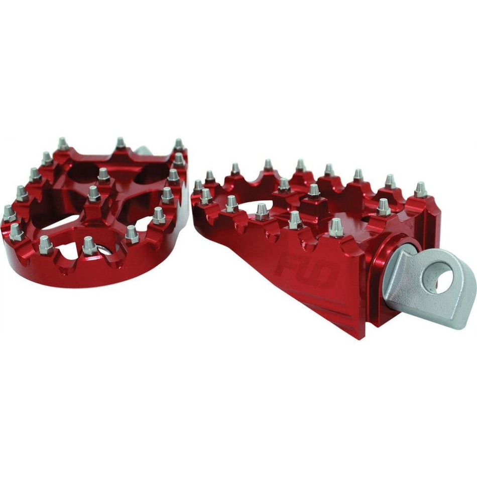 FLO Moto Sytle Footpeg Set Red 2"X3.125" | FPEG - 800R - MojoMotoSport.com