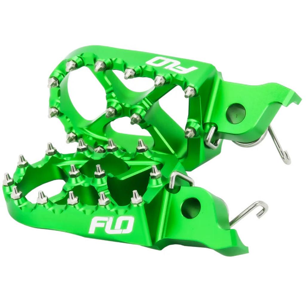 FLO Pro Series Foot Pegs Green | FPEG - 792G - MojoMotoSport.com