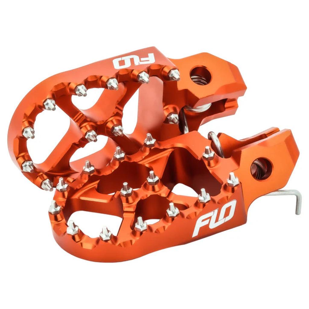 FLO Pro Series Foot Pegs Orange Ktm/Hus | FPEG - 795ORG - MojoMotoSport.com