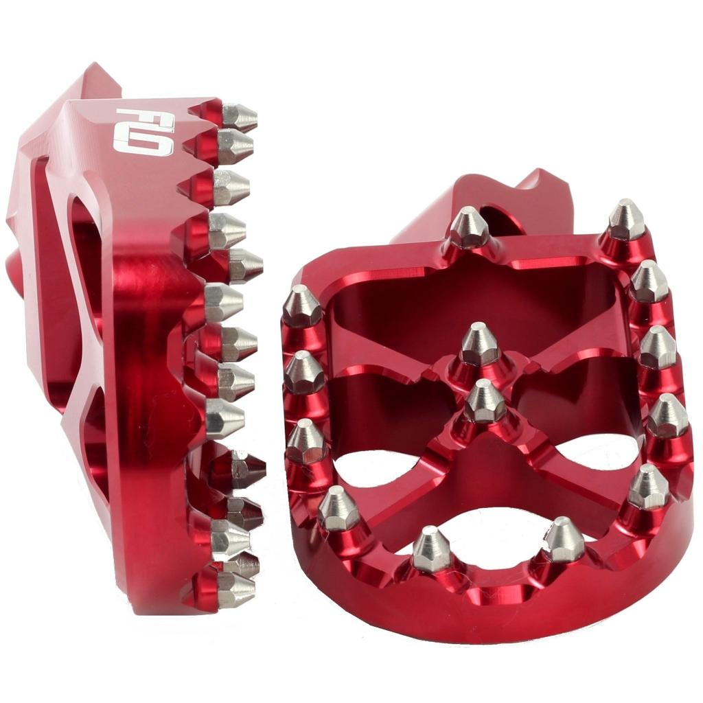 FLO Pro Series Foot Pegs Red Kaw/Hon | FPEG - 792R - MojoMotoSport.com