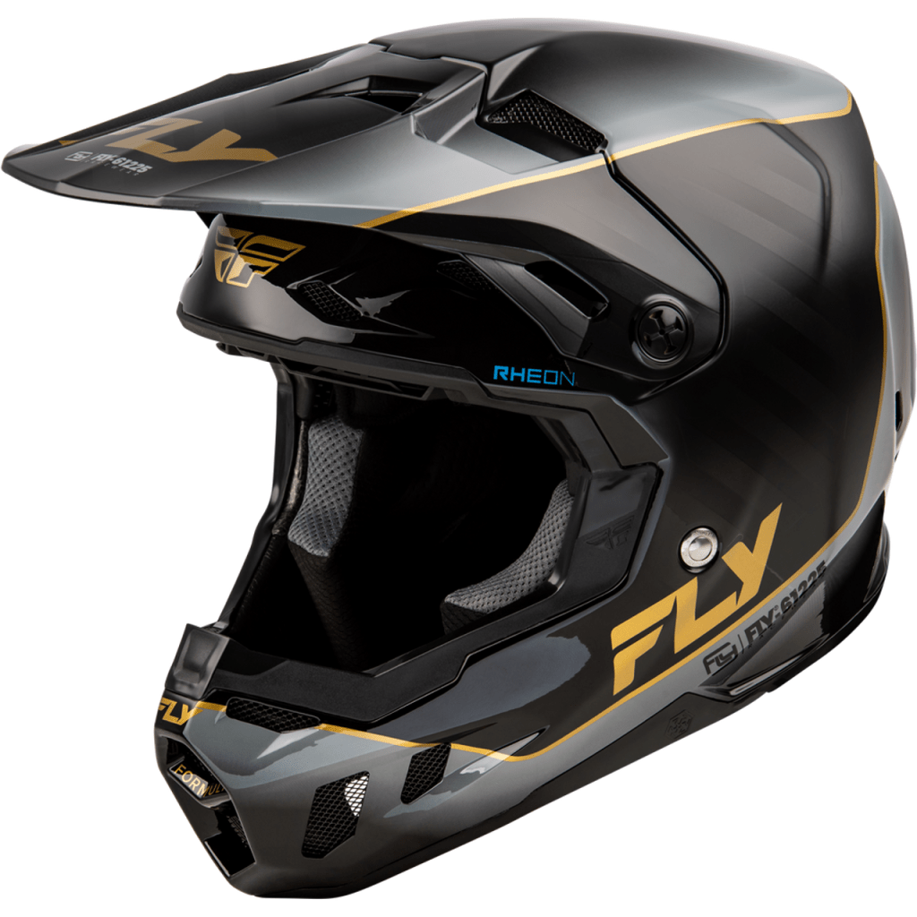Fly Racing Formula CC Underglow Helmet Black/Grey/Gold Sm