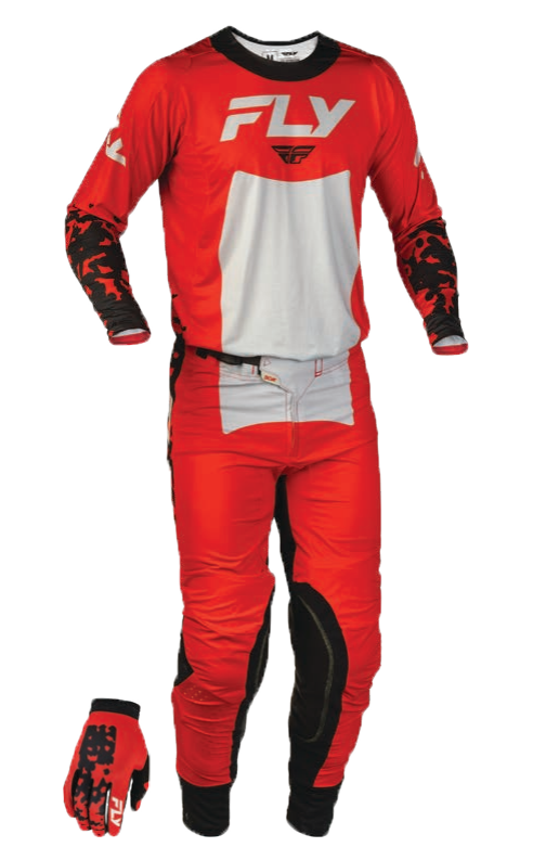Fly Racing 2027  Lite Flake Gearset - Red/Grey/Black