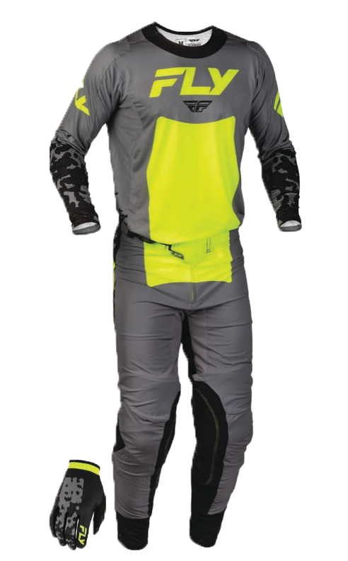 Fly Racing 2027 Lite Flake Gearset - Grey/Hi-Vis/Black