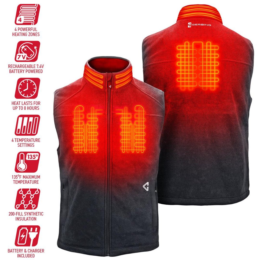 Gerbing 7V Men's Thermite Fleece Heated Vest 2.0 - MojoMotoSport.com