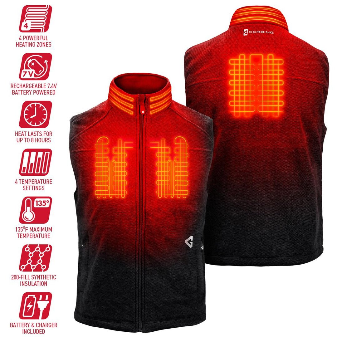 Gerbing 7V Men's Thermite Fleece Heated Vest 2.0 - MojoMotoSport.com