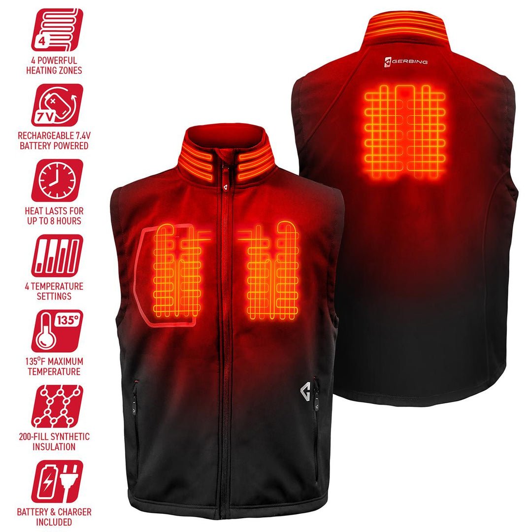 Gerbing 7V Men's Torrid Softshell Heated Vest 2.0 - MojoMotoSport.com