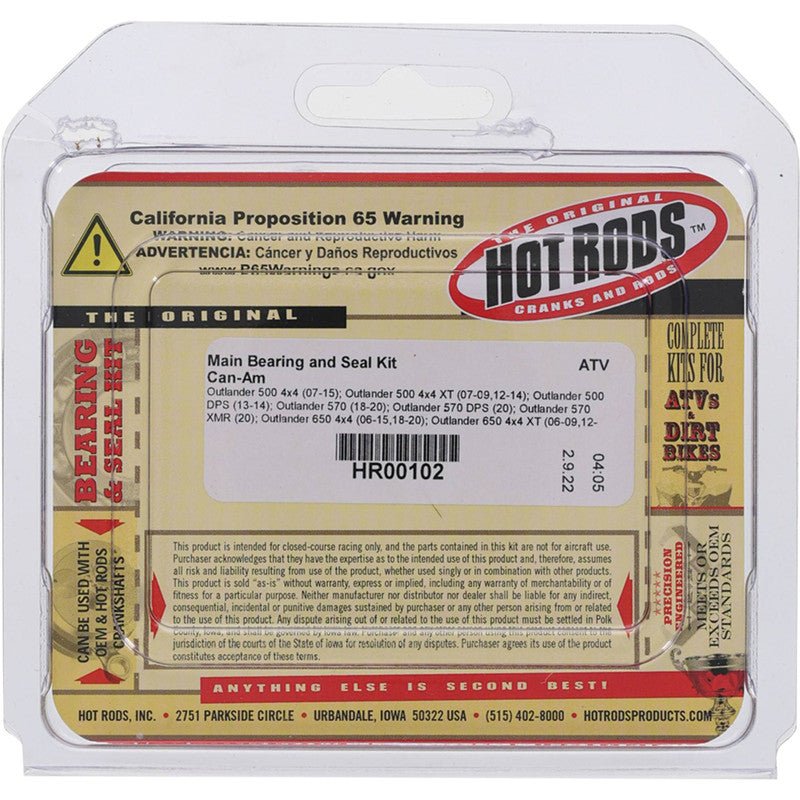 Hot Rods Main Bearing/Seal Kit | HR00102 - MojoMotoSport.com