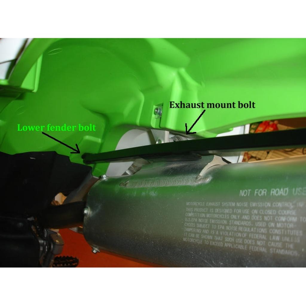 HRF - Kawasaki ('09 - '11) KX450F, ('09 - '12) KX250F exhaust side whip mount | KX450F - 0911 - MojoMotoSport.com