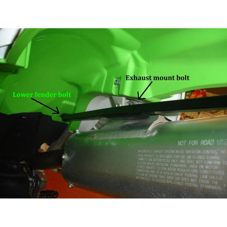 HRF - Kawasaki ('09 - '11) KX450F, ('09 - '12) KX250F exhaust side whip mount | KX450F - 0911 - MojoMotoSport.com