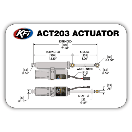 KFI Replacement Plow Hydraulic Actuator | ACT203 - MojoMotoSport.com