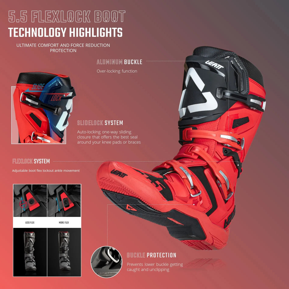 Leatt 5.5 Flexlock Enduro Boots V24 - MojoMotoSport.com