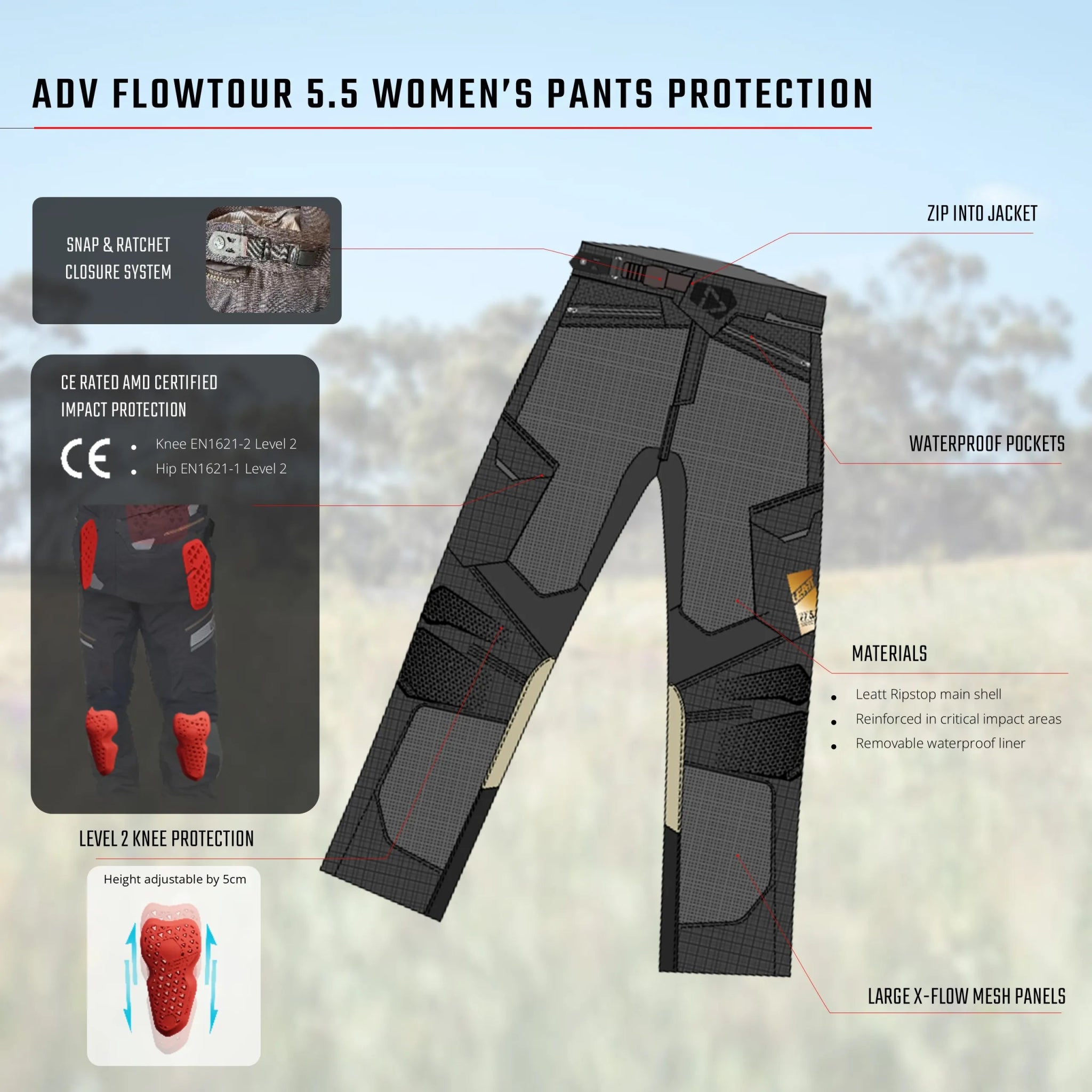 Leatt 5.5 Flowtour Women's ADV/Dualsport Pants - MojoMotoSport.com
