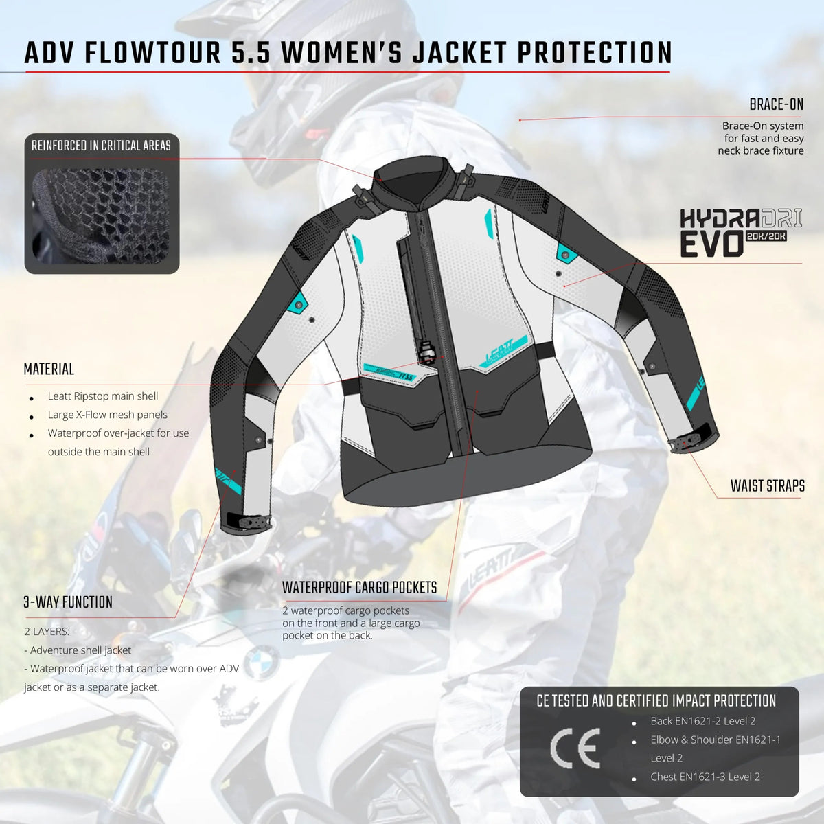 Leatt 5.5 Multitour Women's ADV/Dualsport Jacket - MojoMotoSport.com