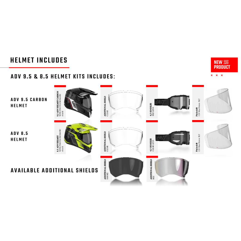 Leatt 9.5 Carbon ADV/Dualsport Helmet w/ 4.5 IRIZ Goggle V25 - MojoMotoSport.com