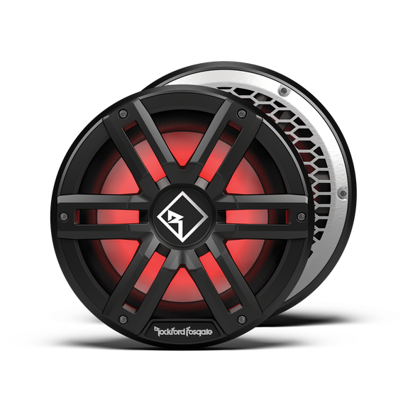 Rockford Fosgate M2 10" DVC 4Ω Color Optix Infinite Baffle Marine Subwoofer: Black Gen-2 | M2D4-10IB-G2