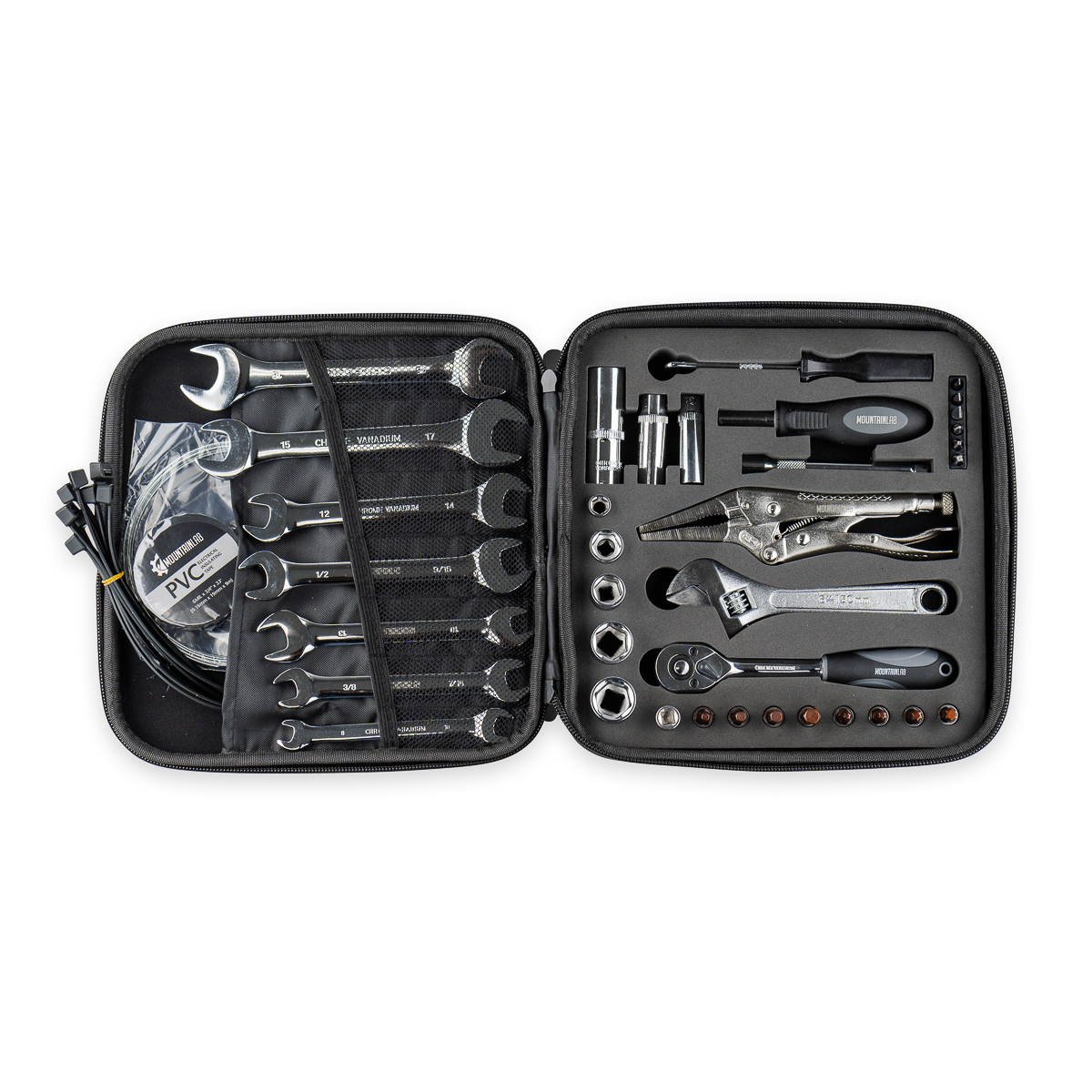 Mountain Lab Backcountry Tool Kit in water-resistant EVA case with organized foam tool storage
