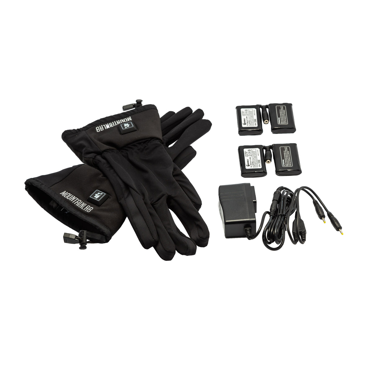 MOUNTAIN LAB heated glove liner with battery-powered heating elements and cuff-mounted controller