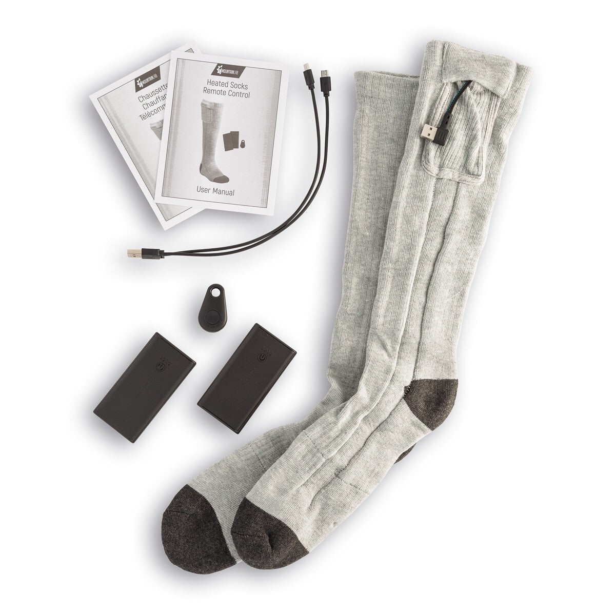 MOUNTAIN LAB heated socks with remote control and battery at cuff