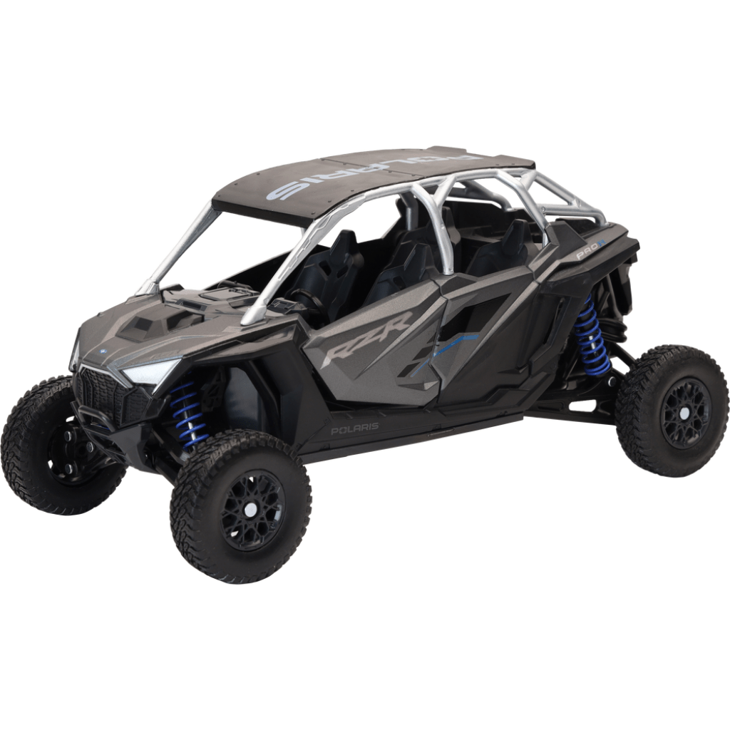 New - Ray 1:18 Scale Polaris RZR Pro R4 Matte Heavy Metal Replica Toy - MojoMotoSport.com