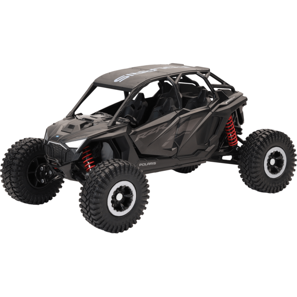 New - Ray 1:18 Scale Polaris RZR Pro R4 Rock Crawler Stealth Black Replica Toy - MojoMotoSport.com