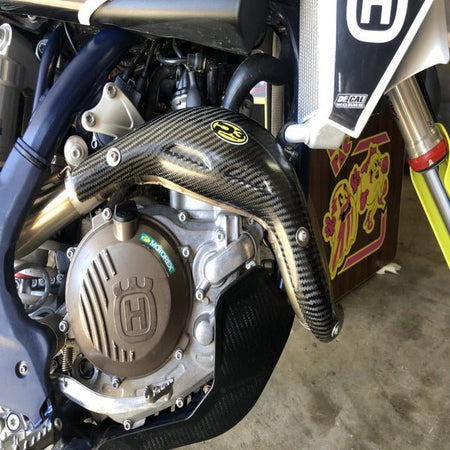 P3 Carbon Fiber Header Heat Shield For HUS | 201077 - 19 - MojoMotoSport.com