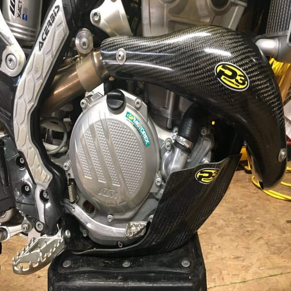 P3 Carbon Fiber Header Heat Shield For HUS | 201095 - 19 - 1 - MojoMotoSport.com
